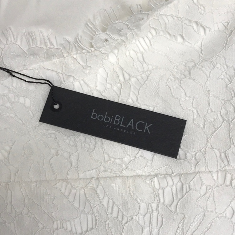 Bobi Black - Mixed Chiffon Lace Bodycon Dress - Picture 6 of 6